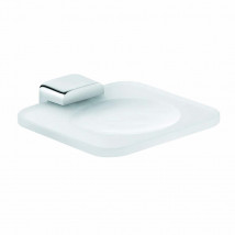 KLUDI Opal Glass Wall-Mounted Soap Dish Holder White Matte Bath Accessories 4998505