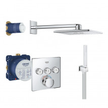 Grohe SMART ACTIVE S PROMO FULL SHOWER SET Square Design Premium Trim Set 34706000