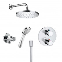 Roca PROMO Concealed SHOWER SET w/ Thermostat, Overhead Shower and Hand Shower