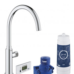 Grohe Blue Mono Mixer With Filter Function Tall Spout Kitchen Faucet 30387000