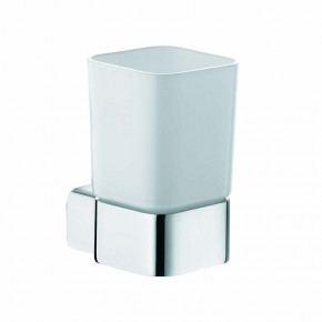 KLUDI Wall-Mounted Glass Holder White Matte Opal Glass Modern Bathroom Accessories