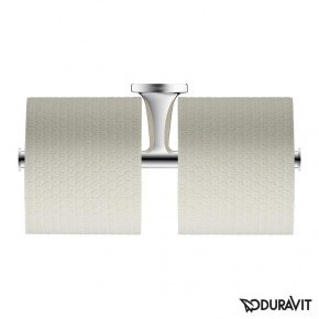 Duravit Starck T Double Toilet Roll Holder Wall Mounted Chrome 0099381000