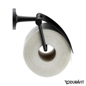 Duravit Starck T Toilet Paper Holder Wall Mounted Cover Matt Black 0099404600