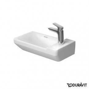 Duravit P3 Comforts Wall Mounted Bathroom Sink 50cm Compact Size Square 07155000001   