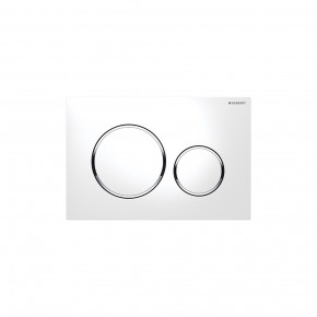 Geberit SIGMA 20 WC Actuator Dual Flush Plate In-Wall Flushing Buttons White/Chrome