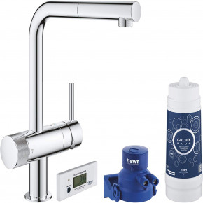 Grohe Blue Filtration System Kitchen Faucet L-Spout Pull Out Swivelling 33249001