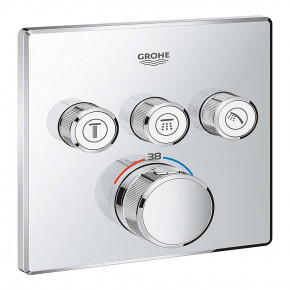 Grohe GROHTERM CUBE SmartControl In-Wall Concealed Shower Thermostat w/ 3 Valves 29126000