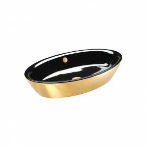 Catalano VELIS 70 Oval Vessel Sink Gold and Black Designer Wash Basin 170VLNNO