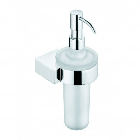 KLUDI A-XES Wall-Mounted Soap Dispenser White Matte Glass and Chrome 4897605