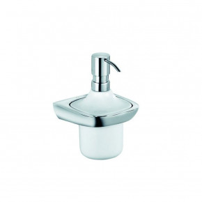 KLUDI AMBA Porcelain Soap Dispenser Glossy Chrome Details Wall-Mounted 5397605