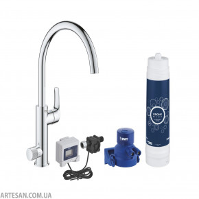 Grohe Blue Kitchen Mixer With Filter Function Single Lever Swivelling 30384000