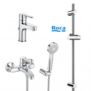 Roca AROLA PROMO Bathroom Fittings BOX SET Sink and Shower w/ Wall Bar and Holder