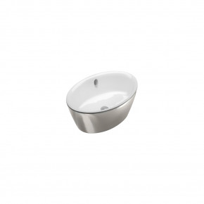 Catalano VELIS 60 Oval Vessel Sink Silver and White Vanity Cabinet Wash Basin 160VLNBA